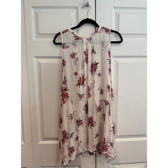 Free People Tree Swing Tunic Dress Cream Floral Boho Oversized Small - Picture 7 of 8